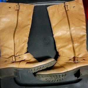 Tan leather ykk vintage boots